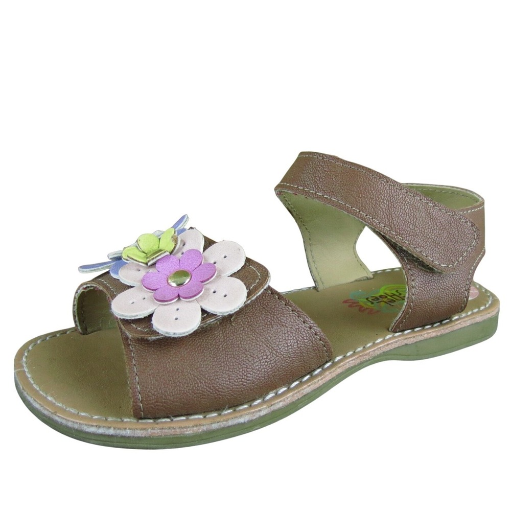 Rachel Girls‎ Ankle Strap Nalani Sz T 10 Medium Brown Synthetic Hook & Loop